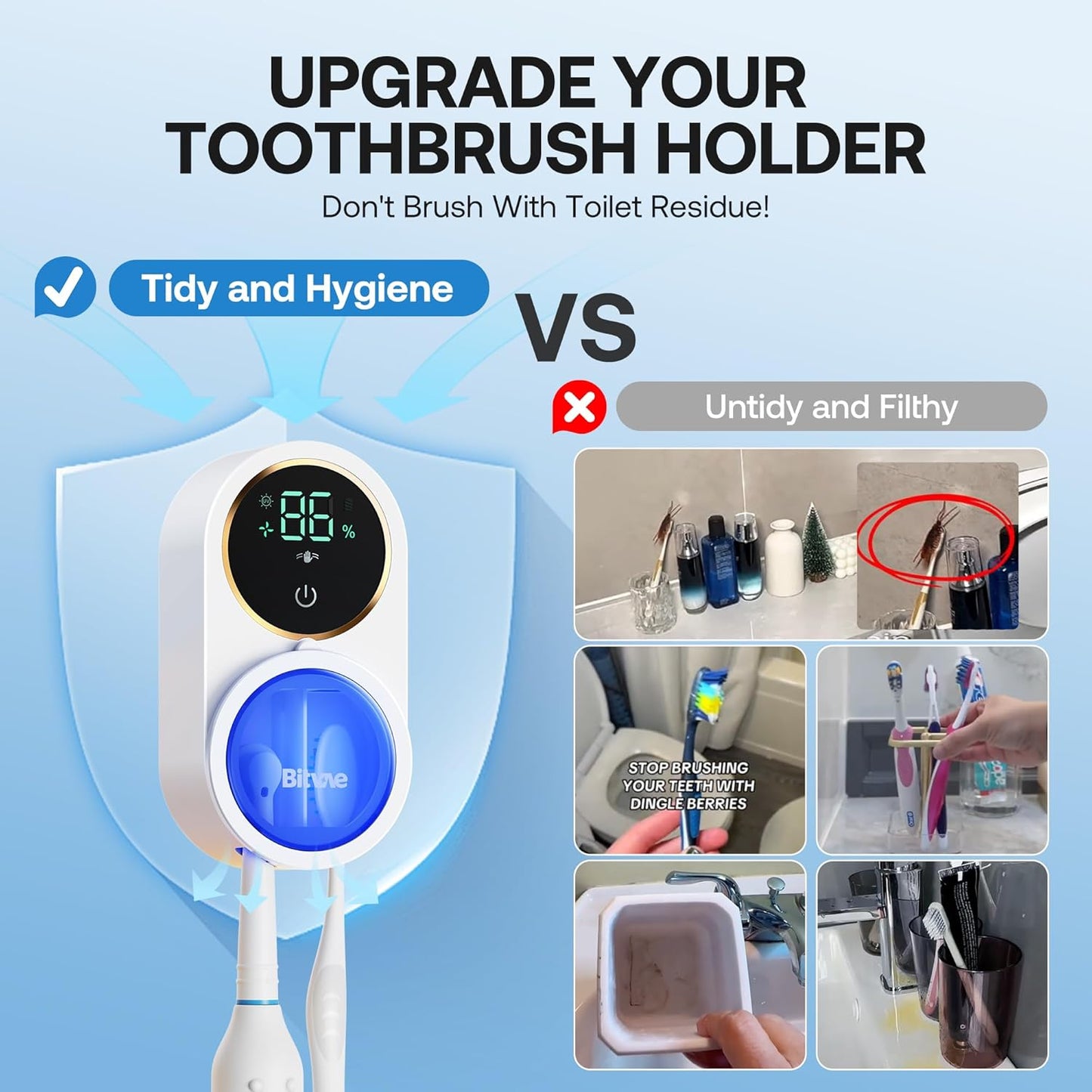 Smart UV Toothbrush Holder | حامل UV ذكي