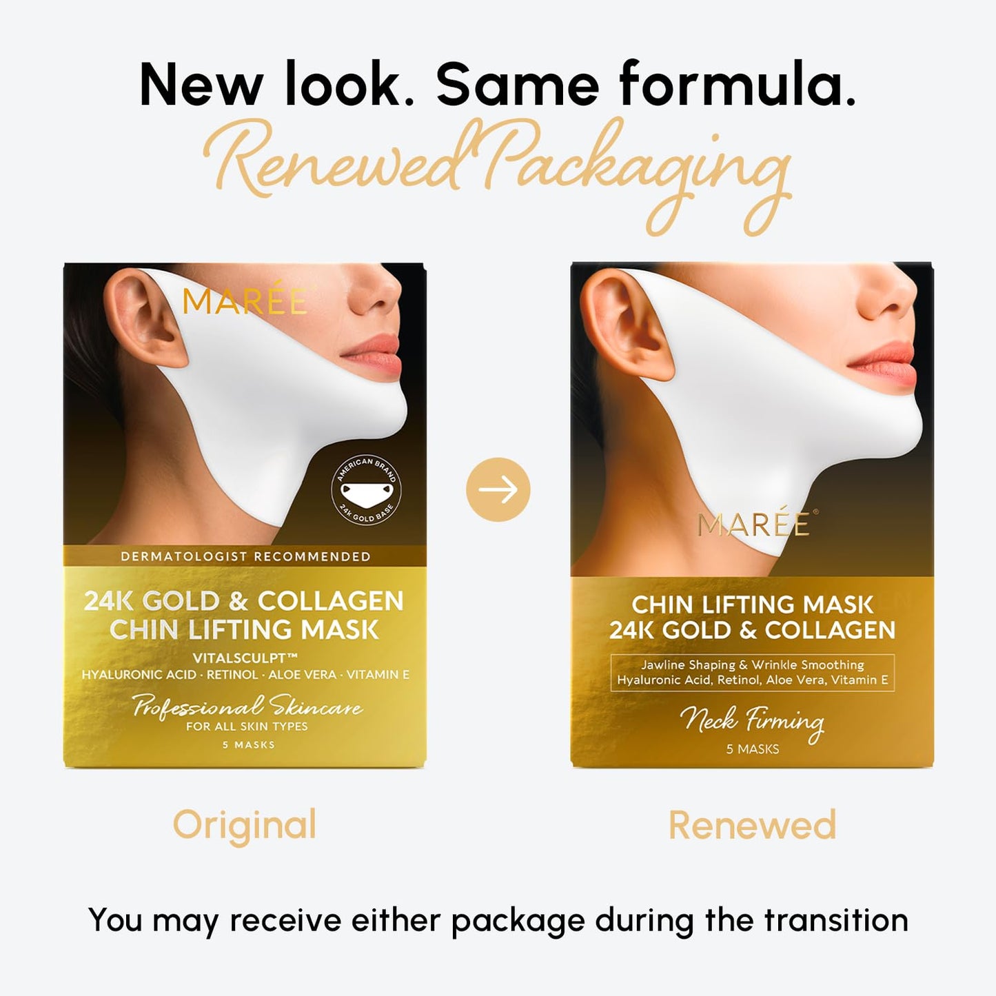 V-Line Gold Mask | قناع شد الفك